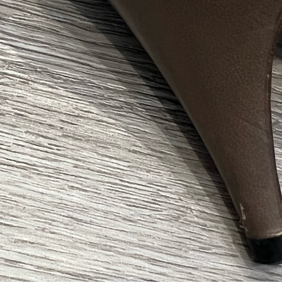 STANLEY PHILIPSON Heels Pumps Leather Snakeskin Taupe WavySide Detail 6AAVintage - Picture 11 of 12